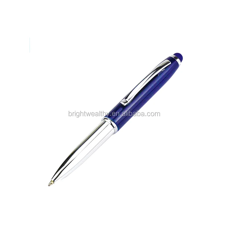Original factory multi-function metal LED stylus pen light logo