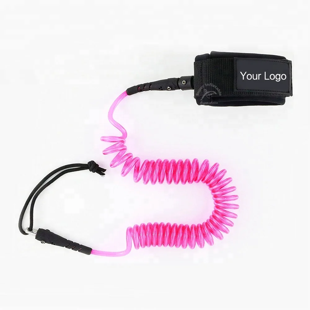 Heavy Duty Leg Ropes 10 Foot Coiled SUP Board Leash with Double Stainless Swivels