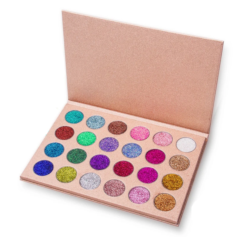 private label  high pigmented glitter 26mm high pigment makeup 24 colors eyeshadow palette