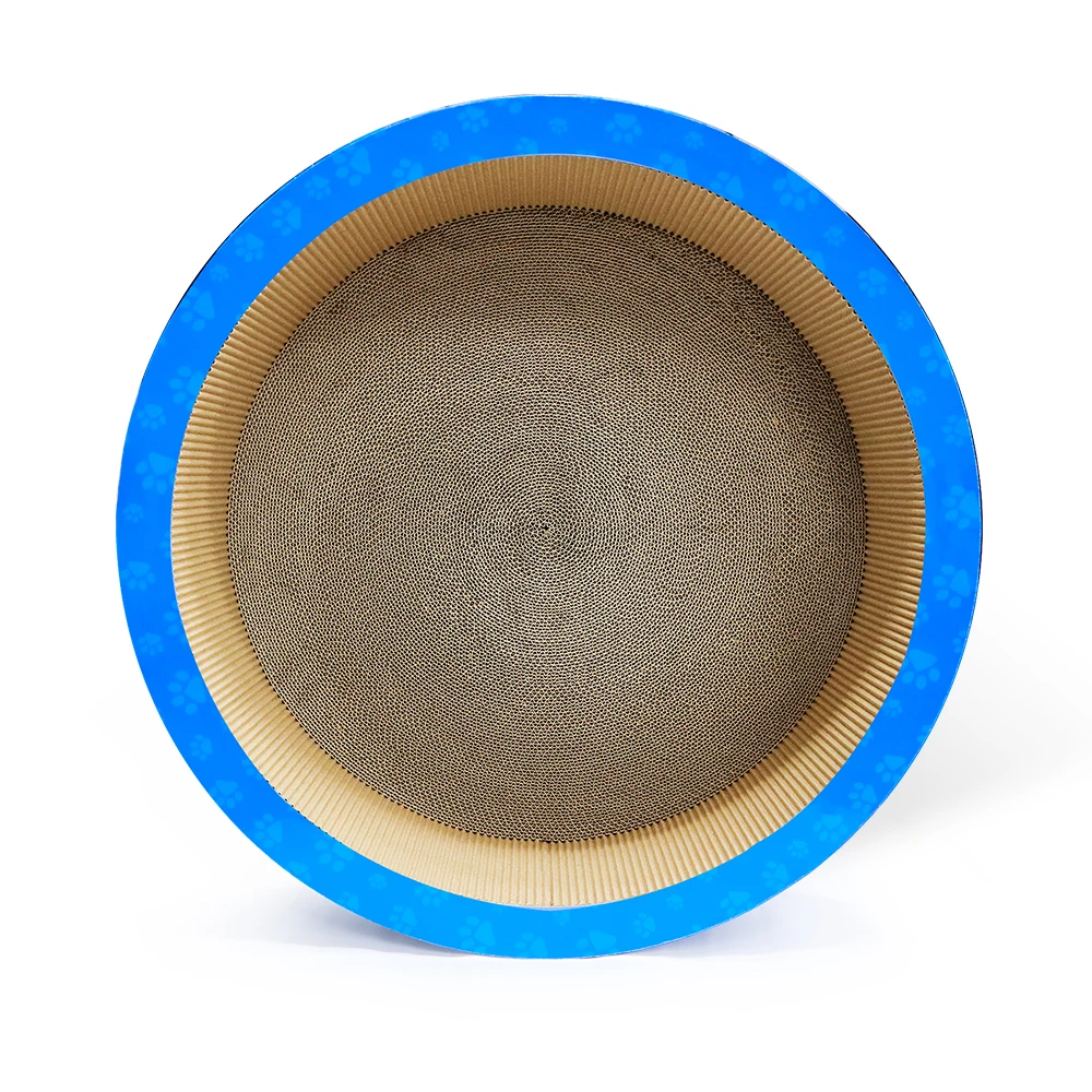 DEKU pet bed large size  barrel shape corrugated cat scratcher lounge cat toy with catnip free
