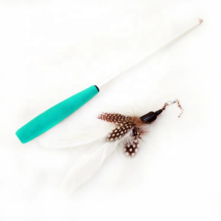 Customized Hot Selling New Design Fishing Rod Feather Cat Teaser Toy
