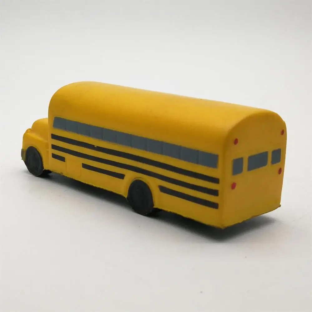 Hot sale Promotional PU Stress Reliever and Foam Squeeze Transportation Toy School Bus with customized logo
