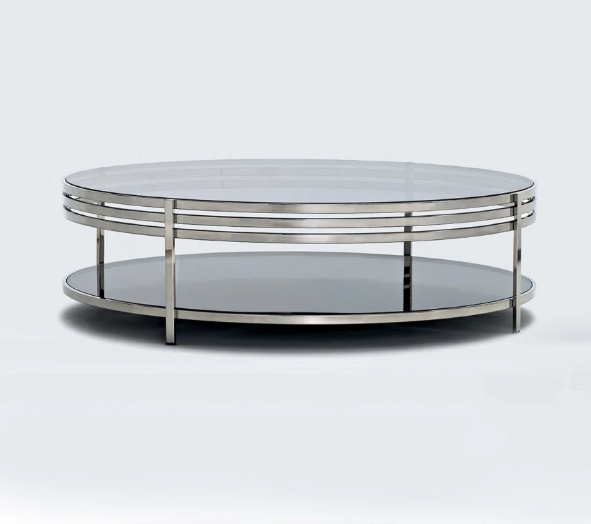 
Round coffee table in glass top 