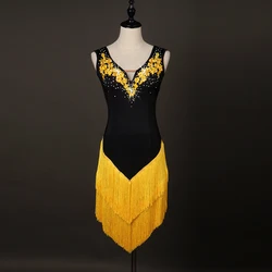 2023 new arrivals Hot Sale Sexy Sleeveless Women Girls Dance Wear Fringe Latin Dress