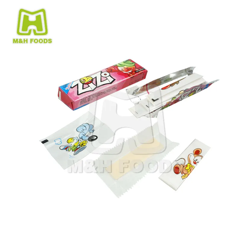 12 Months Shelf Life Chewing Fruit Candy Energy Bubble Gums with Tattoo Sticker