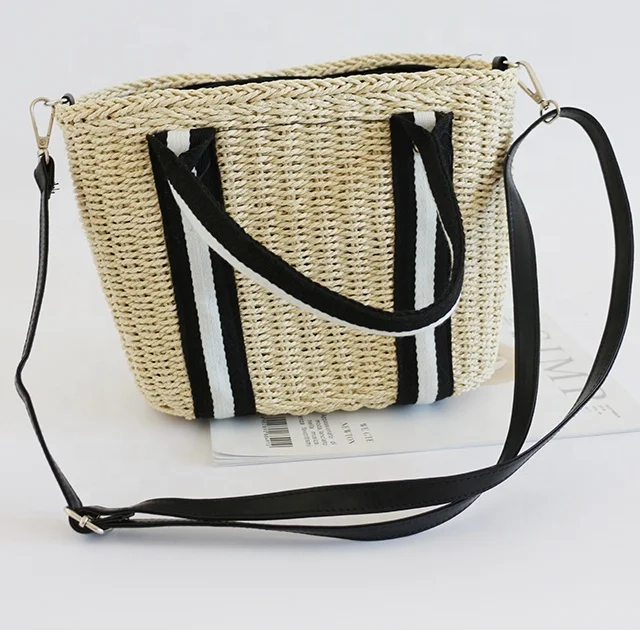 Ins summer straw bag handbag seaside holiday beach bag new knitting bag 2021 light brown yellow laizhou yiyou
