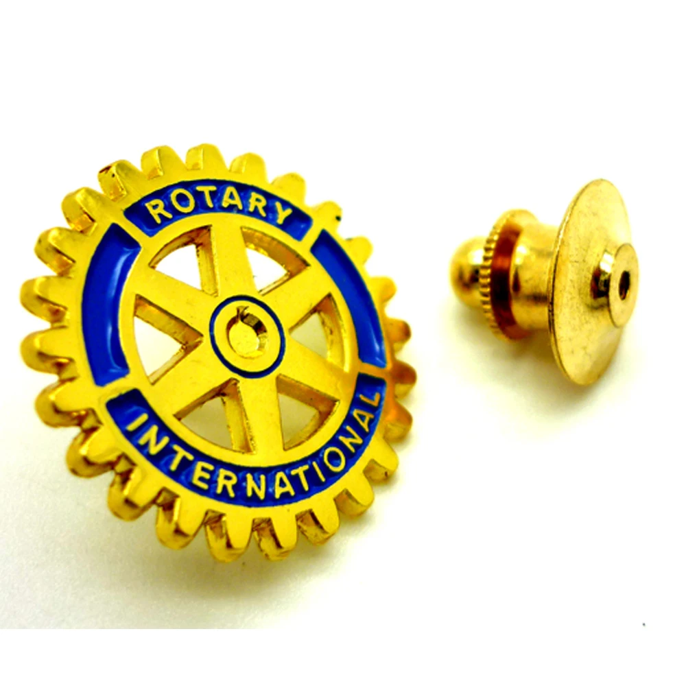 
Gold Plated Custom Logo Serrated Edge Cut Out Lapel Pins Badges Rotary Pin For Wholesale 