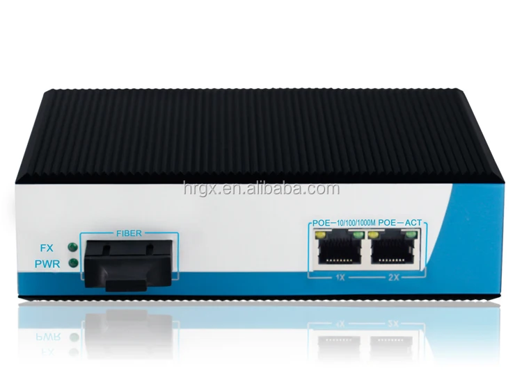 HRUI All port ant-thunder 6000V din rial 3 port industrial 4 way 32 port injector Ethernet switch with poe hub