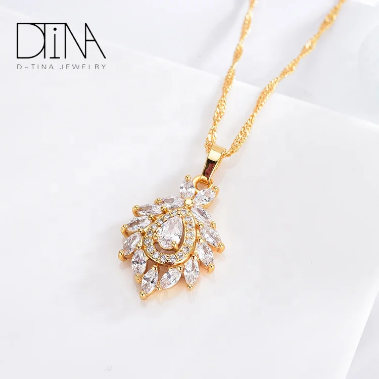 
DTINA Luxury Droplet Necklace Earrings Jewelry Set Girls Party Jewelry 