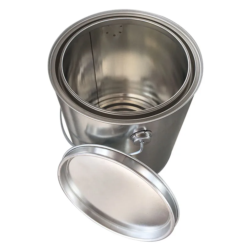 Оловянная банка с крышкой и металлической ручкой, 1 галлон