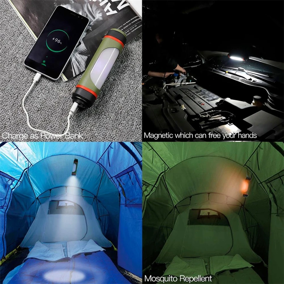 power bank camping light 10400mAh Battery magnetic emergency working light/Portable Outdoor insect repelling LED Camping lamp