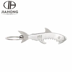 customized silver shark bottle opener with logo