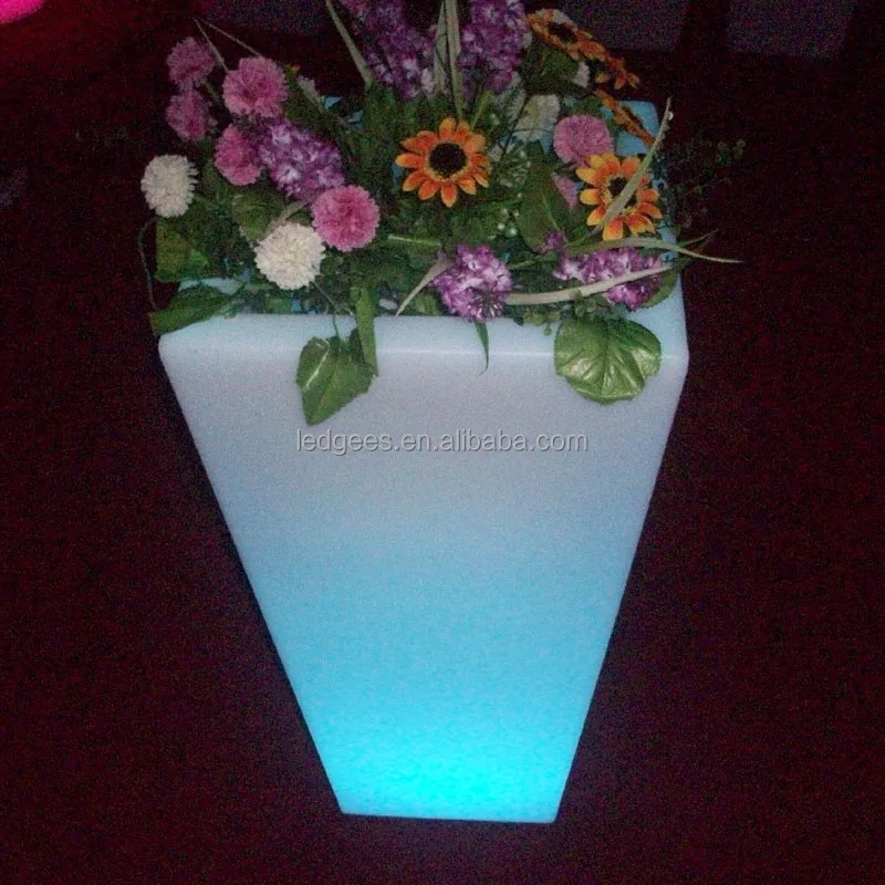 Acrylic led plastic flower pot&Acrylic led flower vase