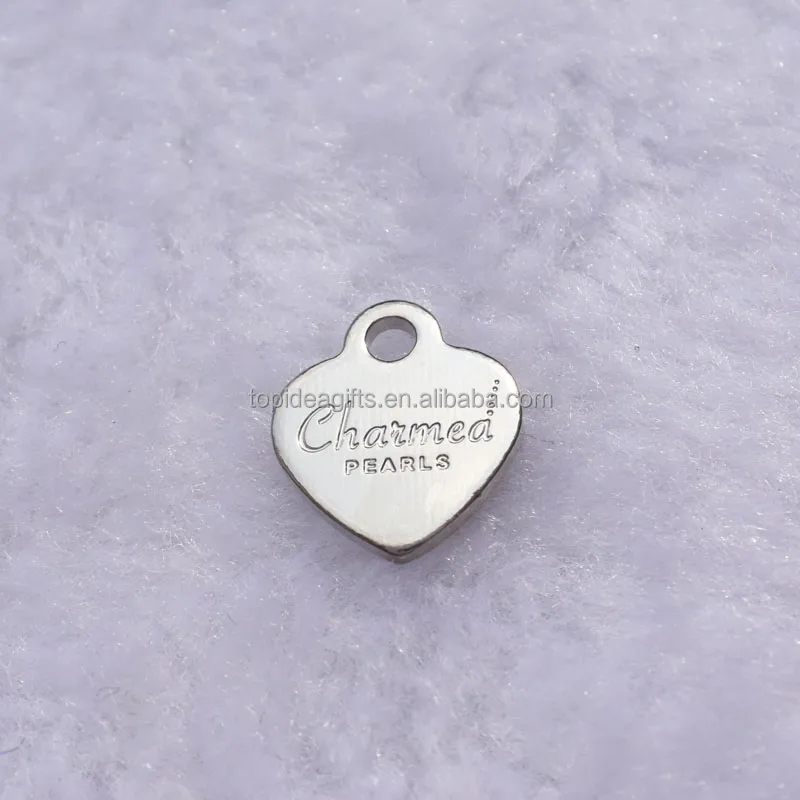 Stainless Steel 316L Etched Logo Oval Shape Metal Charms Tags For Jewelry Marking