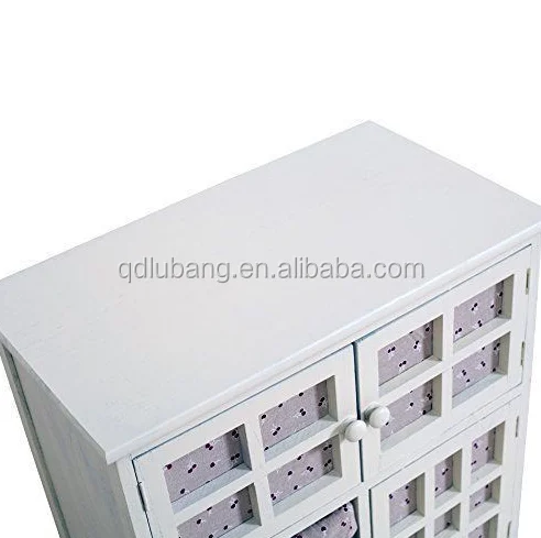 Wooden Storage Cabinet Beige Wicker Sideboard Drawers Cupboard Vintage Furniture