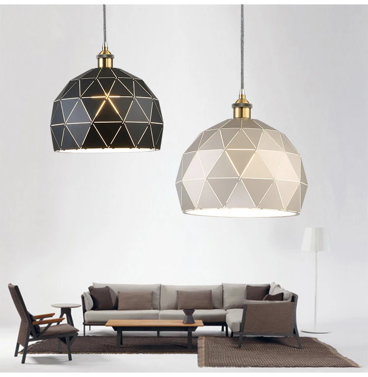 Zhongshan Modern Design Black Gold Metal Iron Ball Indoor Hanging Pendant Light Lamp Fixture for Kitchen Dinning Room Restaurant