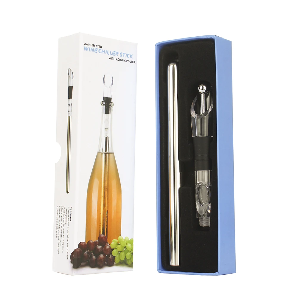 
2021 New Arrival Custom Gift Box Wine Bottle Cooler Stick Built In Red Wine Chiller 