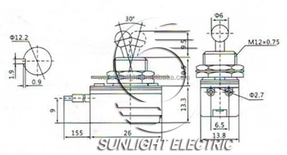  KNS-1 ON-OFF 10A 12VDC SPST 2P проводной