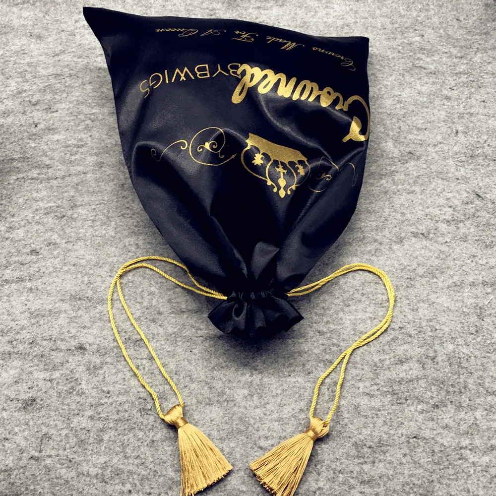 Wholesale Black 3 Bundles Wig Satin Hair Packaging Bags