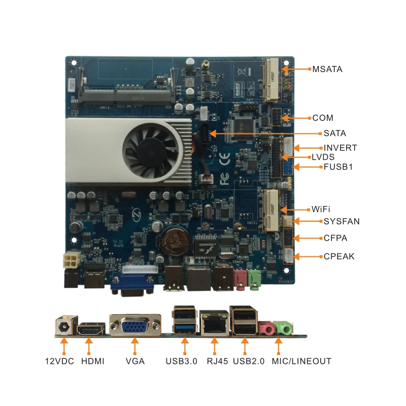 Embedded Mini ITX DDR3 motherboard with Intel J1900 onboard support HD/ VGA display