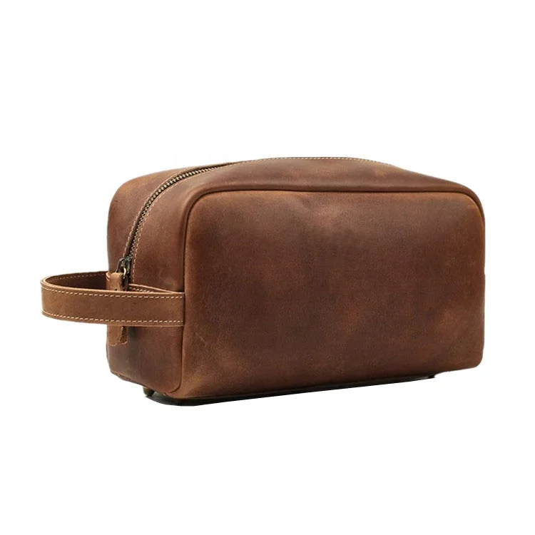 Холщовая Косметическая мини-сумка для бритья из натуральной кожи для мужчин и женщин, дорожный холщовый саквояж на молнии для ванной и женщин