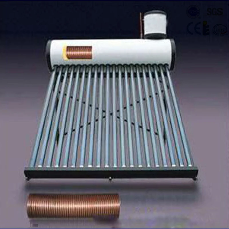 undefined  compact unpressurized copper coil solar hot water heater with assistant tank