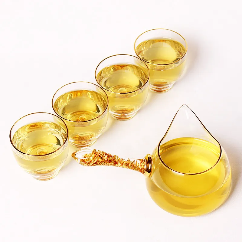 Хит продаж, высококачественные роскошные наборы хрустальных чайных чашек ручной работы