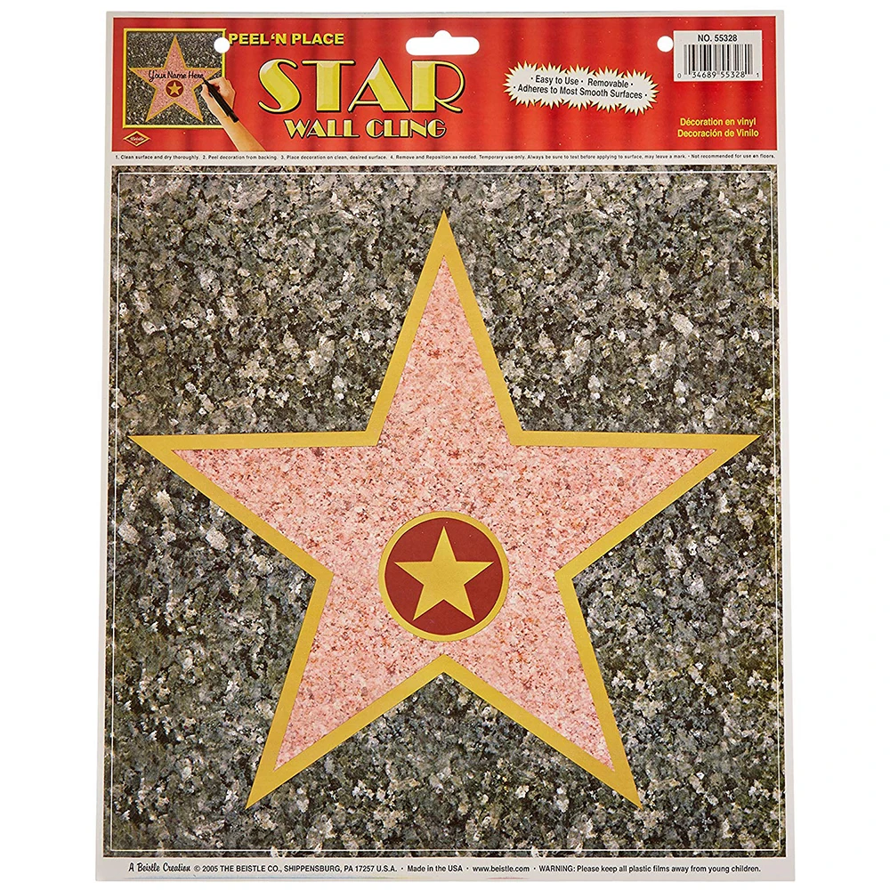 Removable (12 Pack) Personalize Your Own  Fame Decor Kit Hollywood Stars Sticker