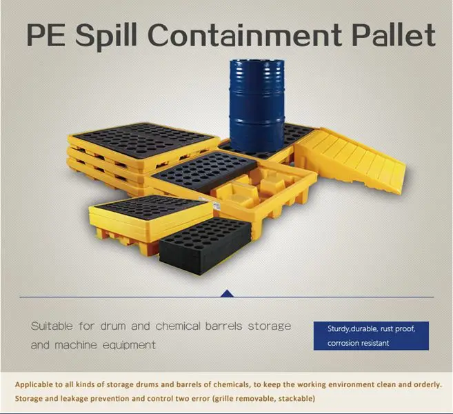 4 drum spill containment plastic pallets spill containment pallet for oil made in PE protective product
