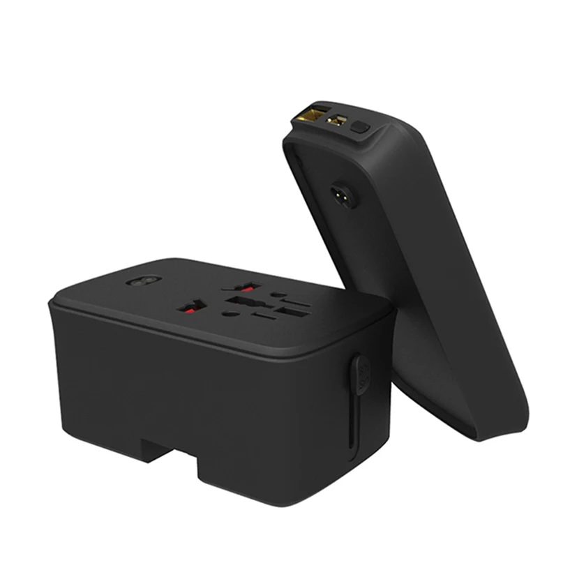 in ternational all in one world ac dc travel adapter uk aus us eu plug worldwide travel adapter with power bank 4000mAh