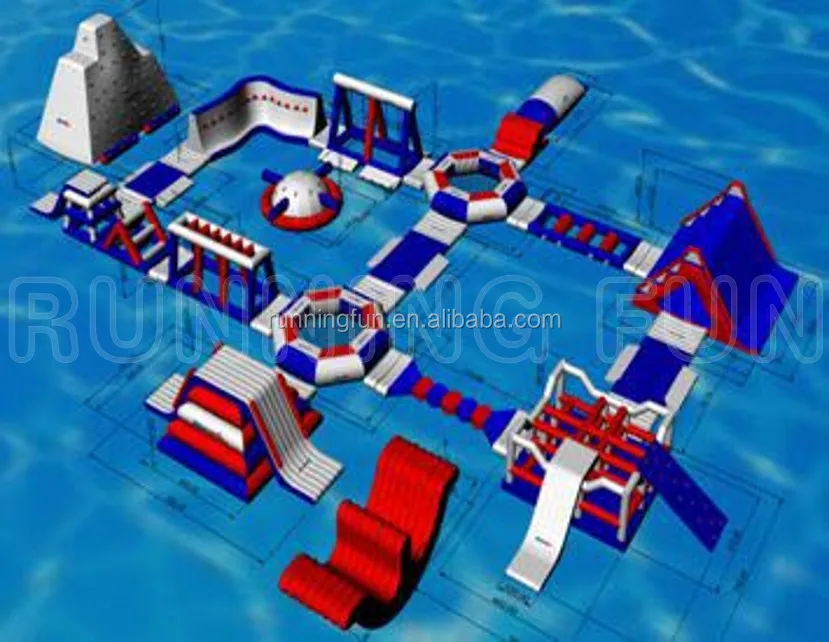 Great Fun Large Inflatable Floating Water Park Aquatic Sport Amusement Park For Summer Water Game