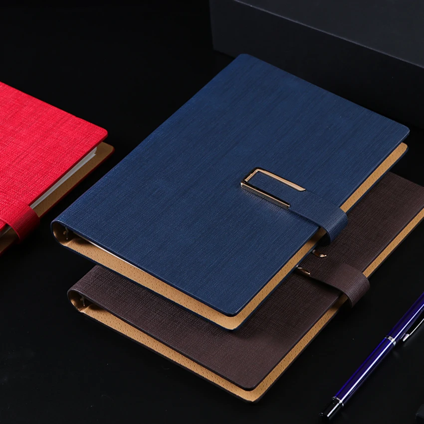 OEM high quality business agenda magnetic luxury note book with pen