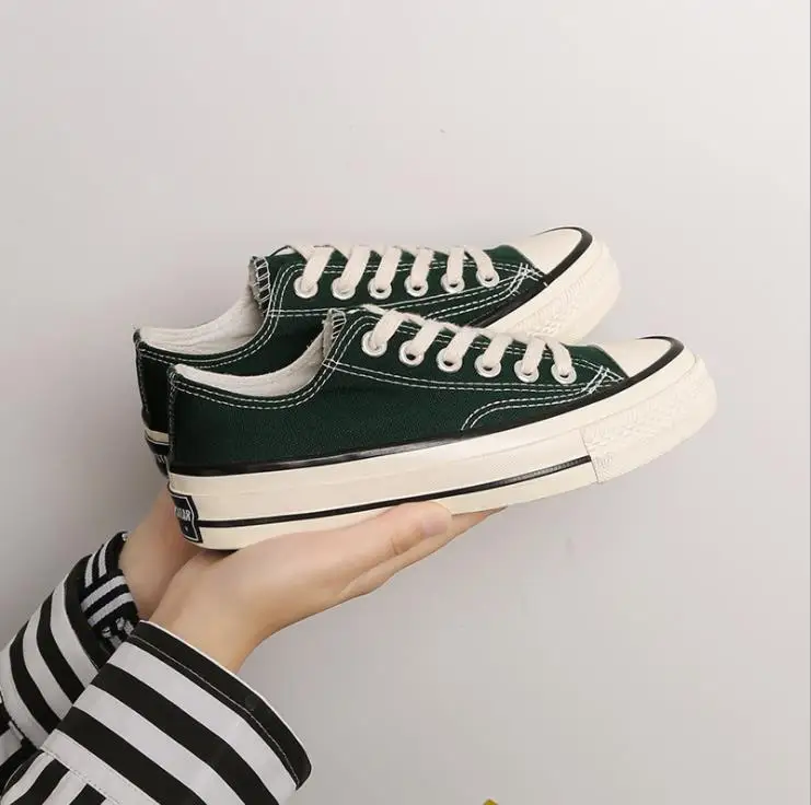 Hot Sale 1970s Retro Style Girls Canvas Shoes Couple Shoes ins Candy Color Student Casual Shoes