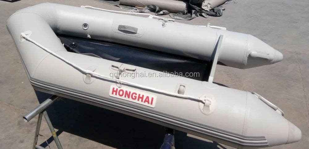 2.3m light grey inflatable Aluminum floor boat with keel and 1.2mm pvc for summer sport fishing