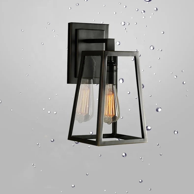
Wall Mounted Black Brakect Vintage 110v-240v Restaurant Kids Room Wall Light decoration iron with glass 