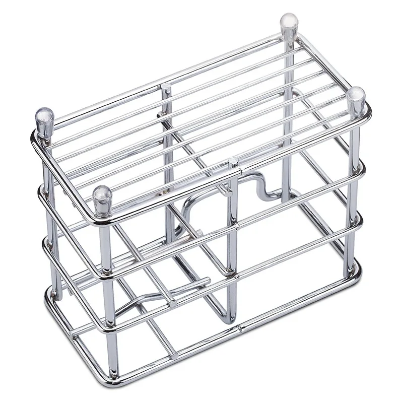 
Bathroom Organizer chrome Toothbrush Holder 4 skidproof feet 