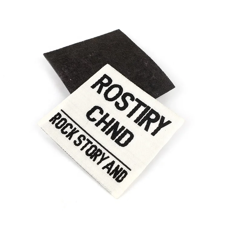 U-Meking Wholesale Sewing On Clothing Brand Name Woven Textile Label Patch For Garments