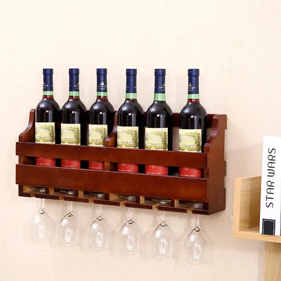 
The Original Wooden Wine Rack Handmade Reclaimed, Wall Mounted Glass Holder & Shelf 