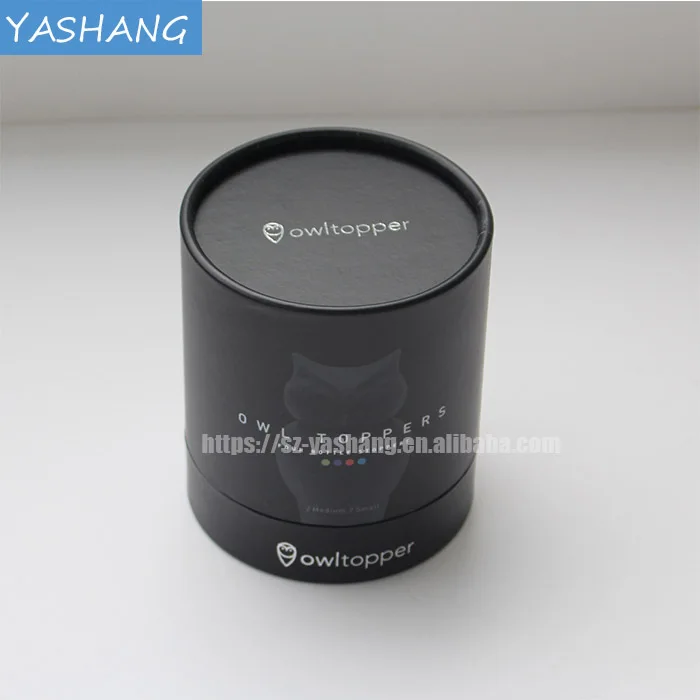 Matt black  round paper box printing paper round cylinder box,electronic products black gift box