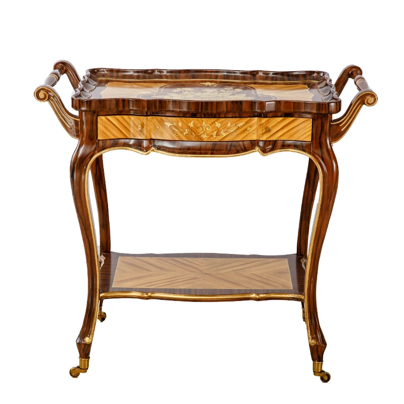 Роскошная деревянная тележка для еды чая закусок переноски из кухни в гостиничные номера стол ресторана Сервировочные традиционные