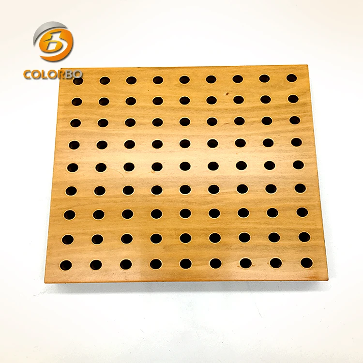 Fireproof and Sound Absorption Wooden Perforated Acoustic Panel Ceiling Strip Paneling Acoustic Wall Panel