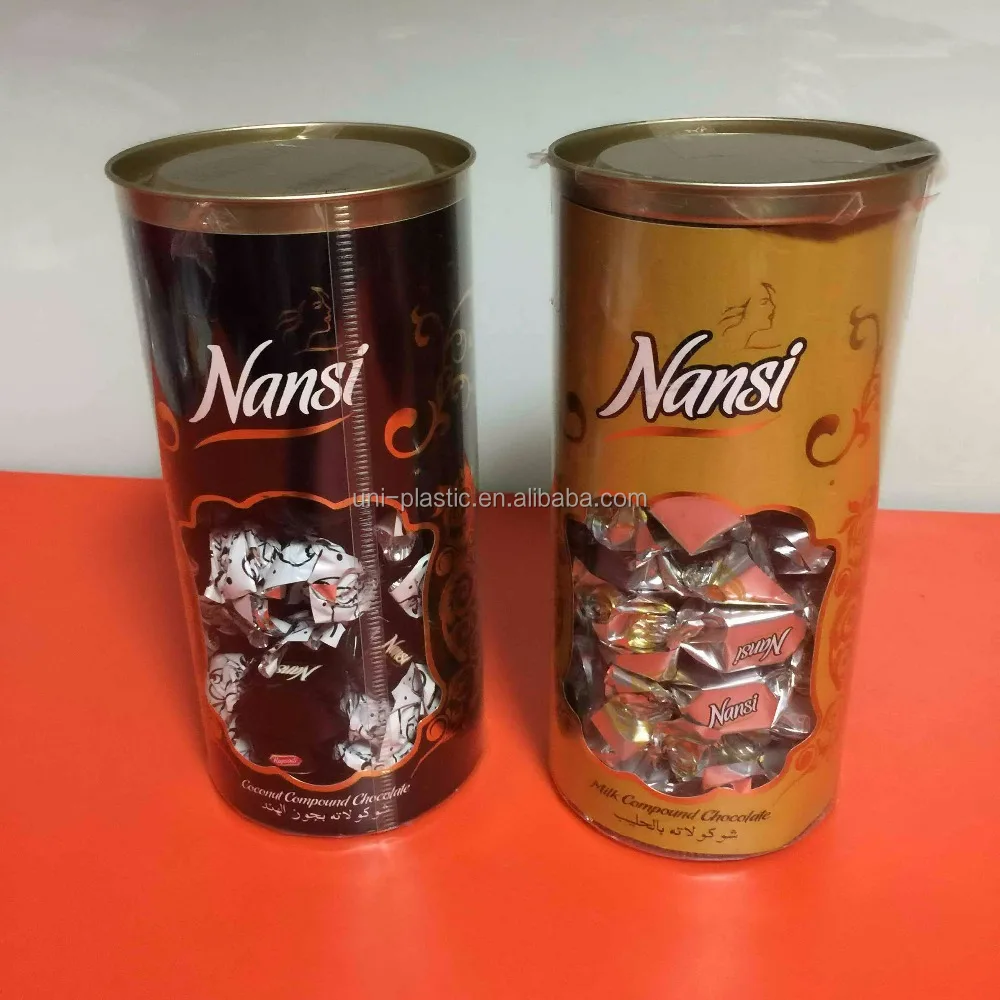 Clear Plastic PETG Candy Herb Jar Tinplate Container / Plastic Bottle / Transparent Food Sealed Cans