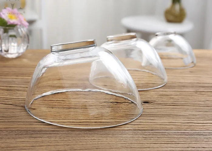 Machine press slant mouth glass bowls,clear slant clear glass  bowl