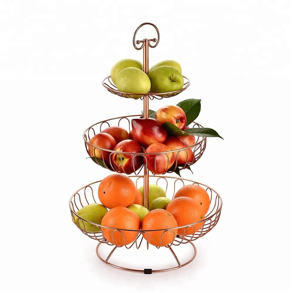 Wedding Party Metal Wire 3 tier collapsible rose gold cake cupcake stand for Birthday