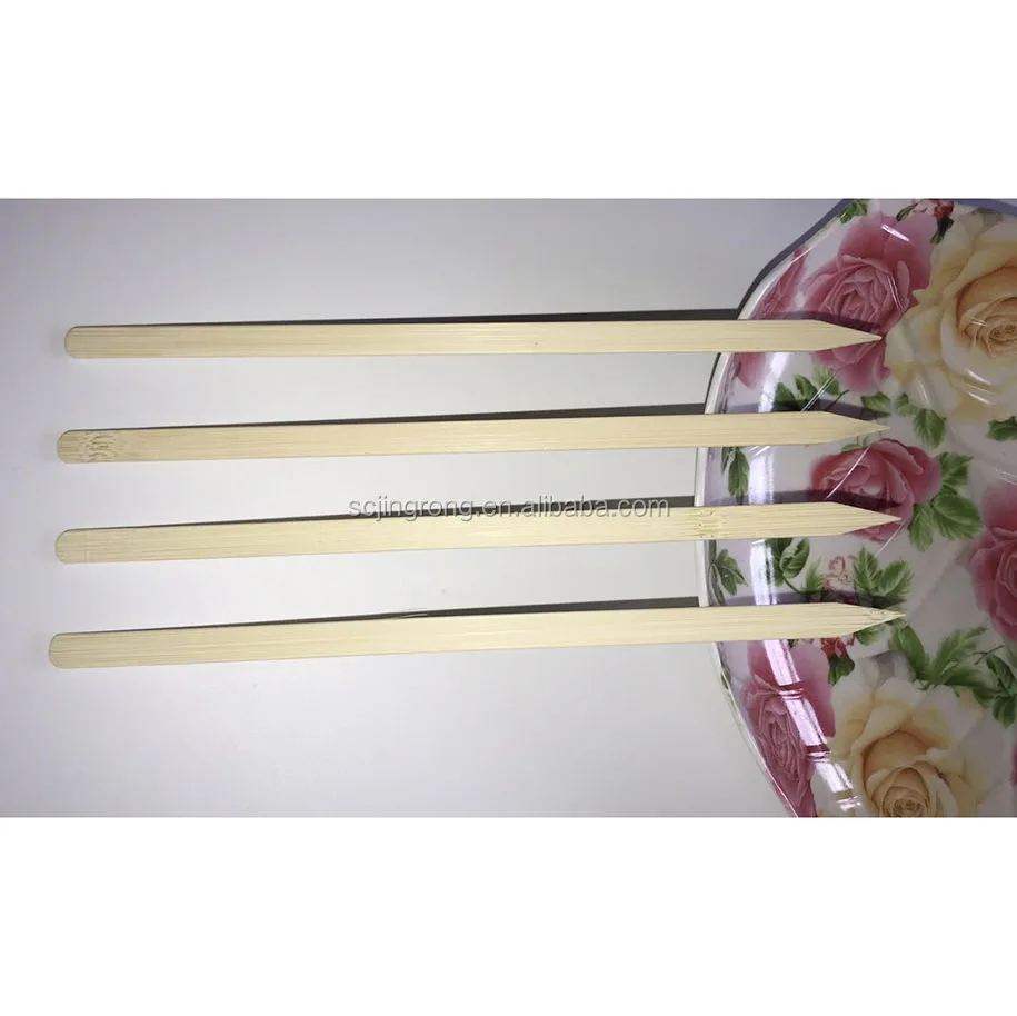 Flat skewers bamboo factory flat skewers supplier long bamboo sticks