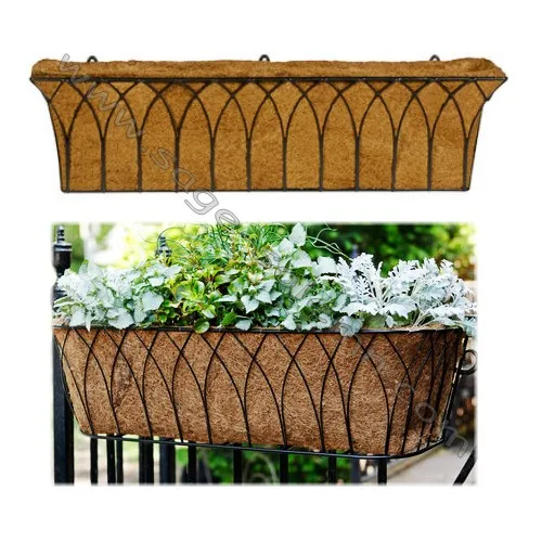 Wrought Iron Window Box,Wall Basket,Flower Basket Planter