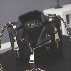 Star with the same female  pu clothes bag locomotive fashion jacket bag lapel briefcase shoulder Messenger bag