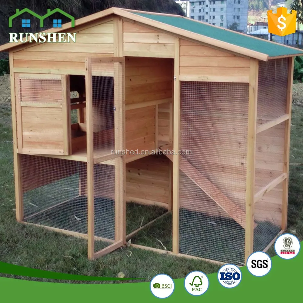 Large Wooden Chicken Coop Wholesale Outdoor Garden Pet Living House Farm Poultry Two Layer Chicken Cage