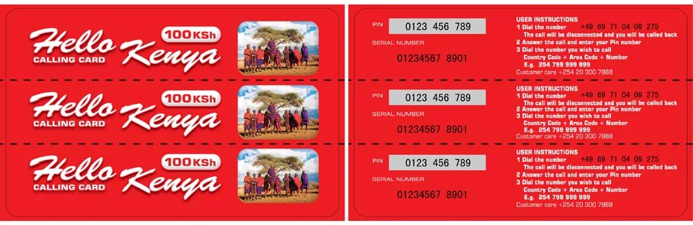 
Multi PINS Paper recharge prepaid Card 