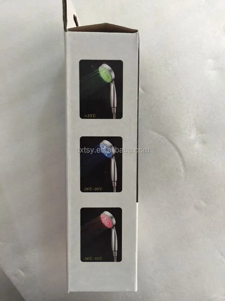 Temperature control LED shower head colorful rain shower for bath